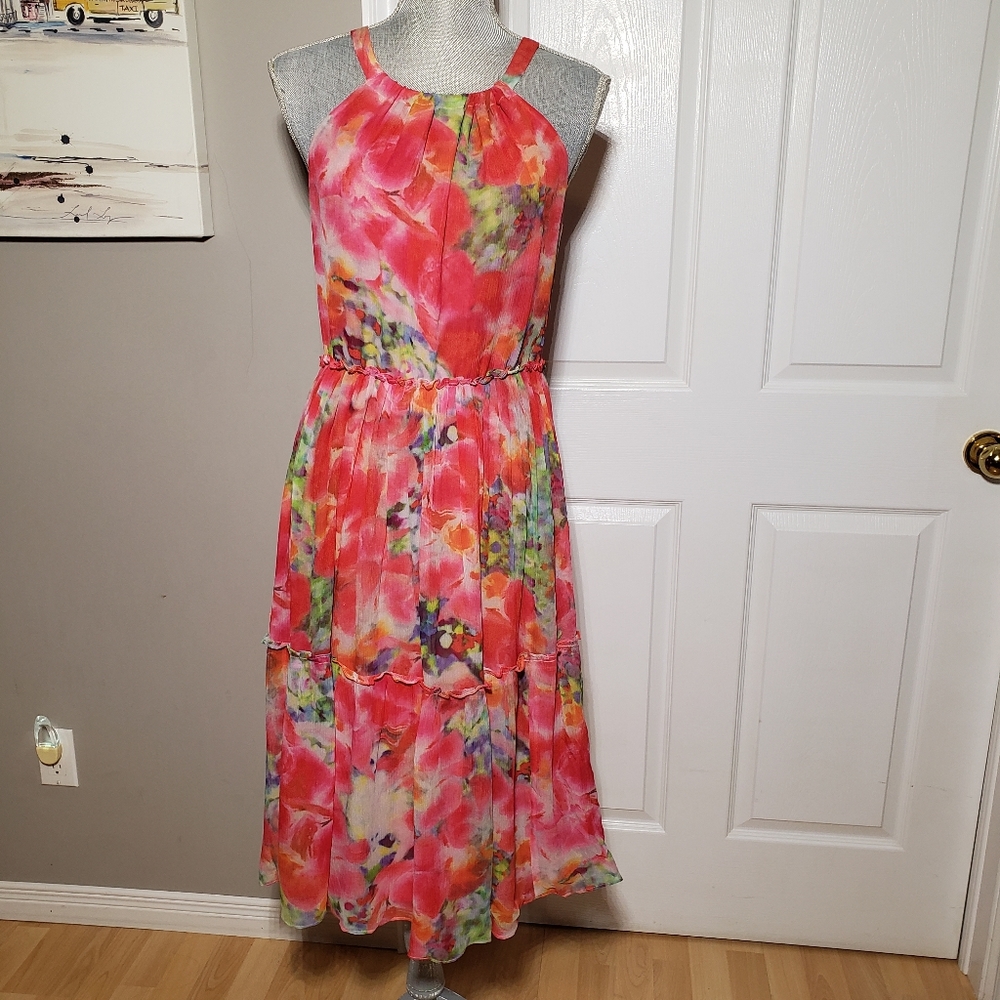 SUNDANCE silk midi dress